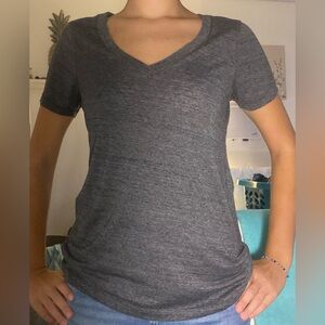 Basic Gray V-Neck T-shirt